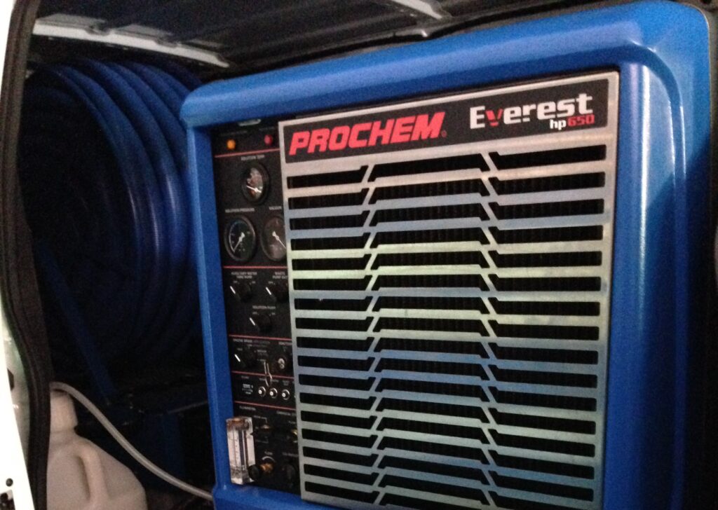 Photo of a truck mounted ProChem Everest HP 650 carpet cleaning machine